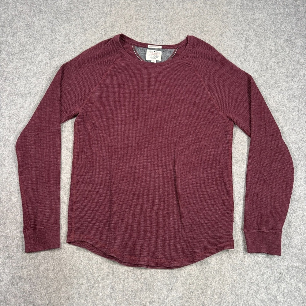 Lucky Brand Maroon Red Lived-In Thermal Long Sleeve Shirt Men's Size‎ XL